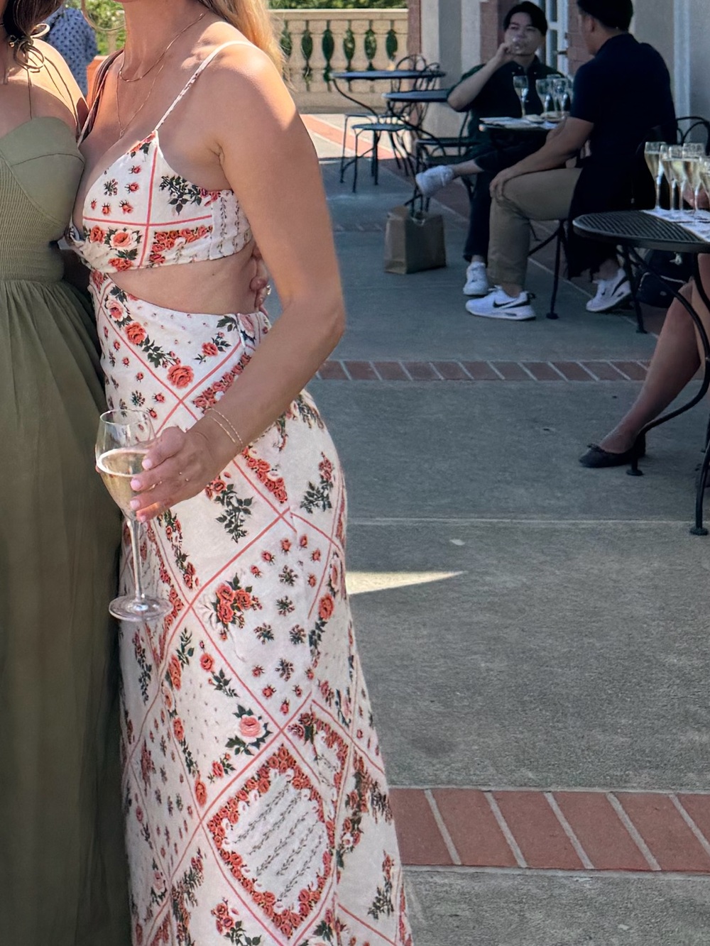 Floral Tie back  linen dress